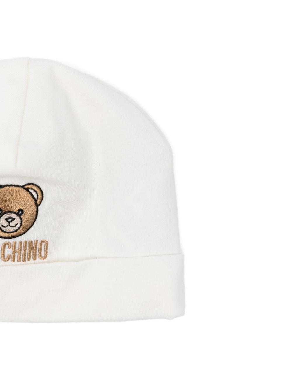 Kit cappello/bavetta bianco per neonato MRY03ELAA23 10063 Moschino Kids 