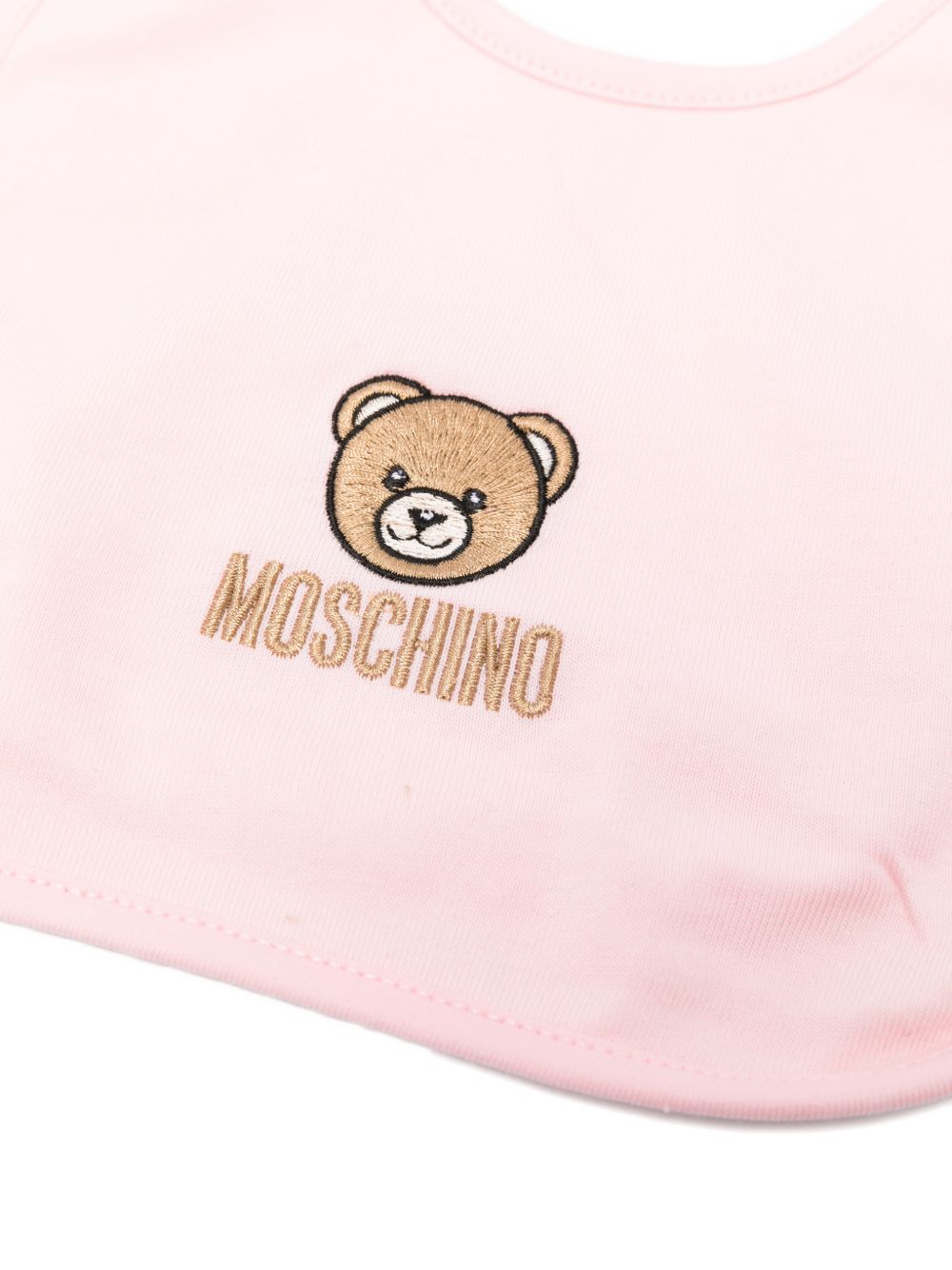 Kit cappello bavetta rosa per neonata MRY03ELAA23 50209 Moschino Kids 