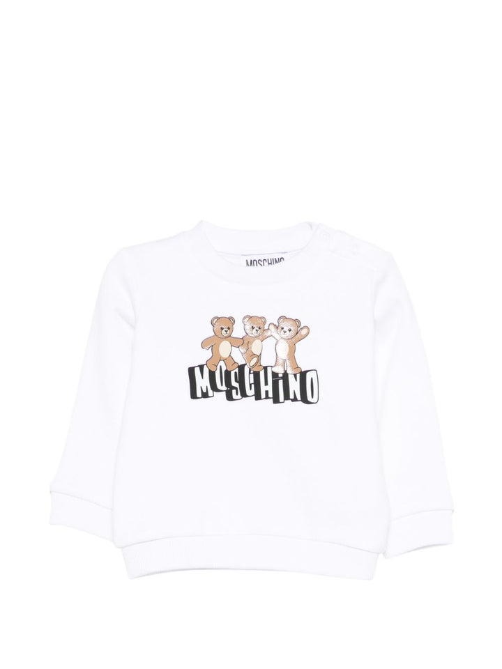 Felpa bianca per neonato MTF060LCA89 10101 Moschino Kids 