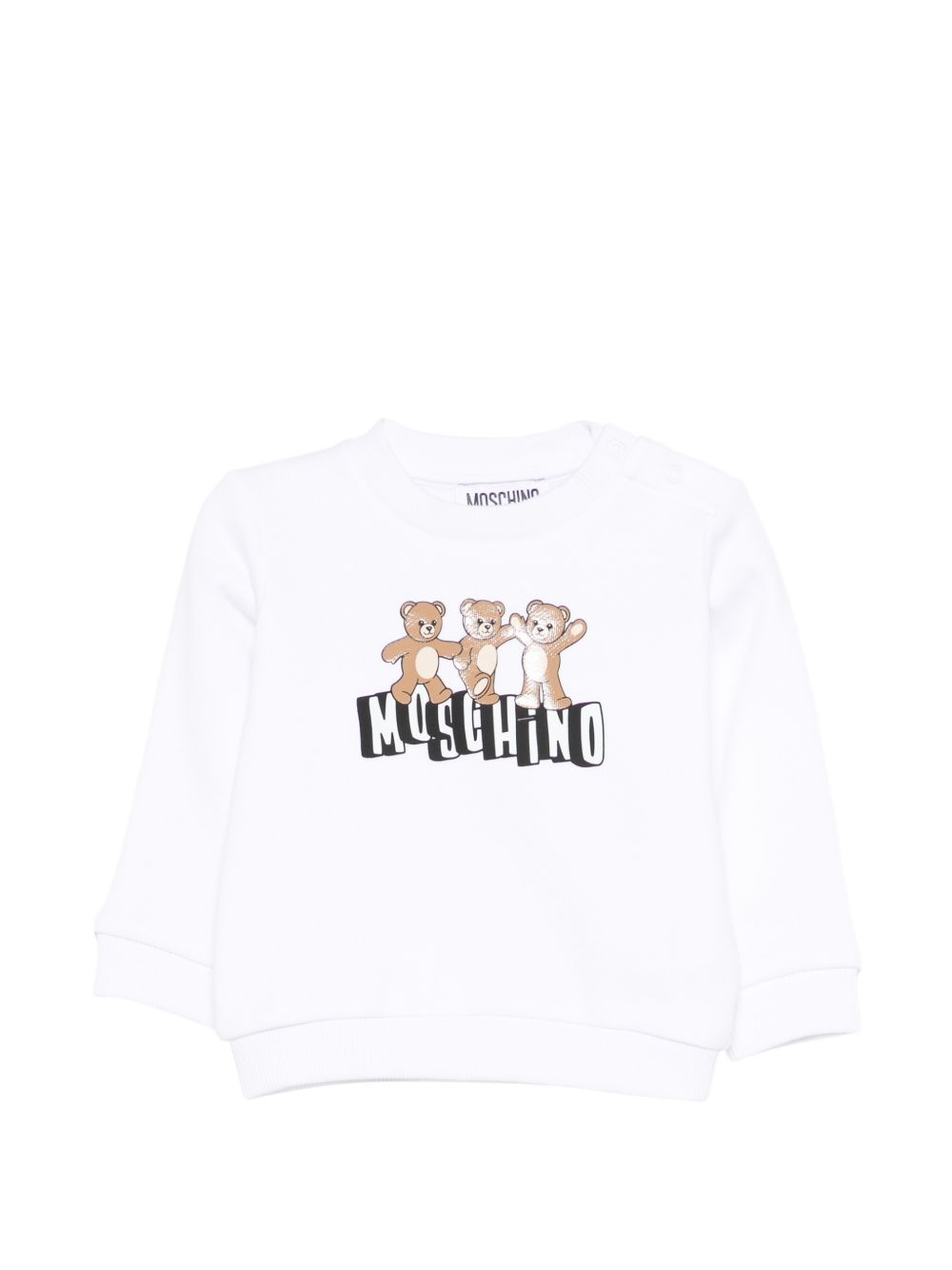 Felpa bianca per neonato MTF060LCA89 10101 Moschino Kids 