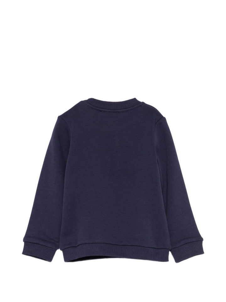 Felpa blu navy per neonato MTF060LCA89 40016 Moschino Kids 
