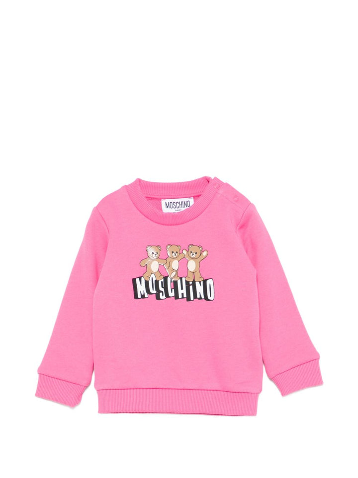 Felpa rosa per neoanta MTF060LCA89 50533 Moschino Kids 