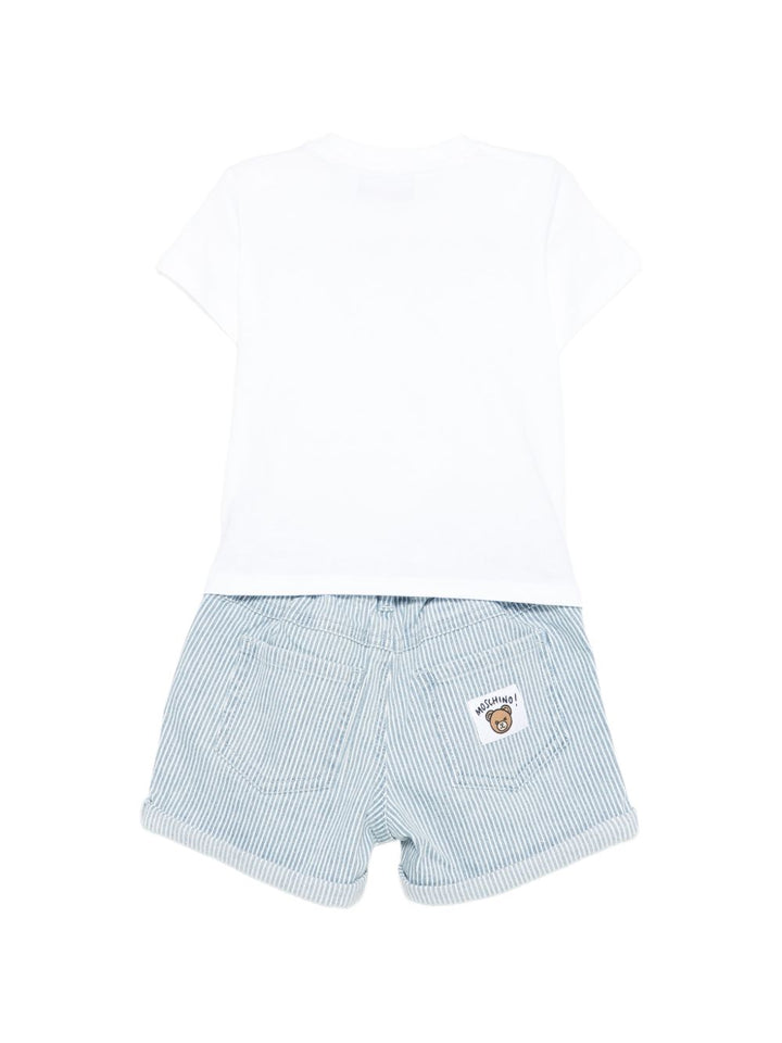 Completo bianco/azzurro per neonata MUG01OLXE63 86816 Moschino Kids 