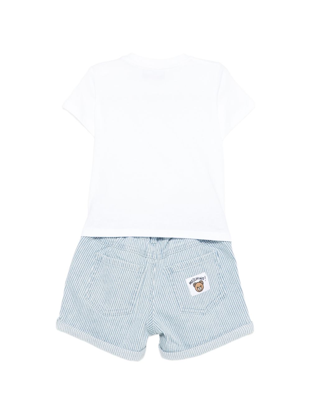 Completo bianco/azzurro per neonata MUG01OLXE63 86816 Moschino Kids 