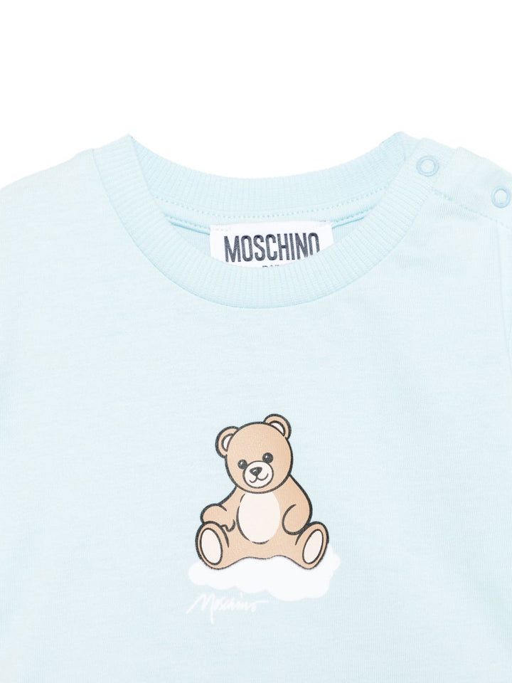 Completo azzurro per neonato MUG01QLLB61 83679 Moschino Kids 