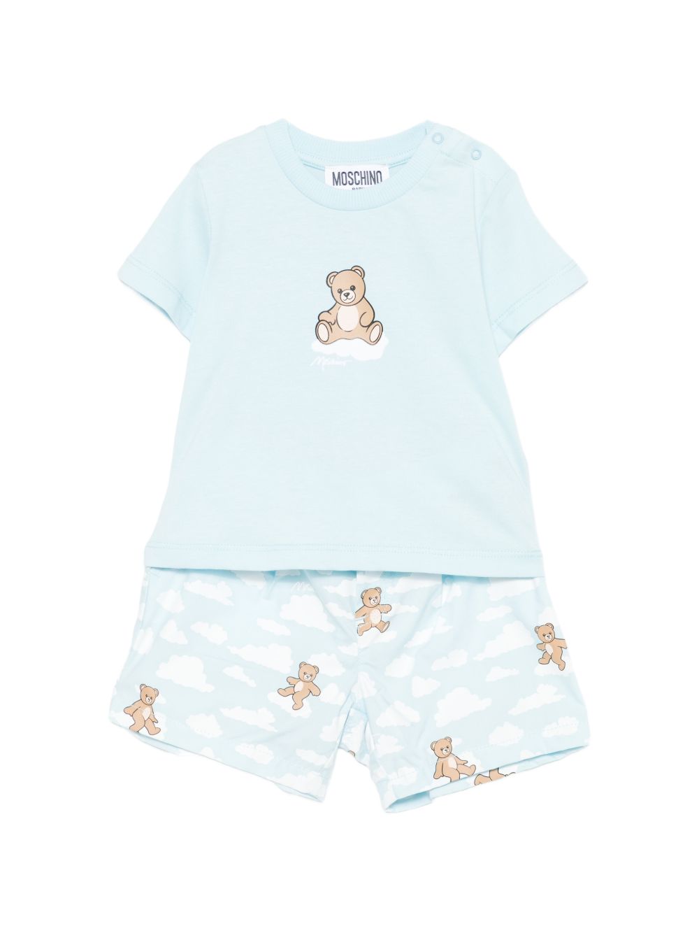 Completo azzurro per neonato MUG01QLLB61 83679 Moschino Kids 