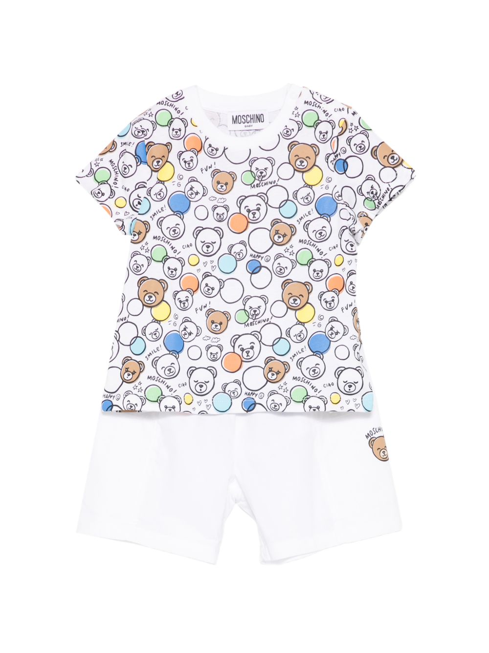 Completo multicolor/bianco per neonato MUG01VLLA15 83680 Moschino Kids 