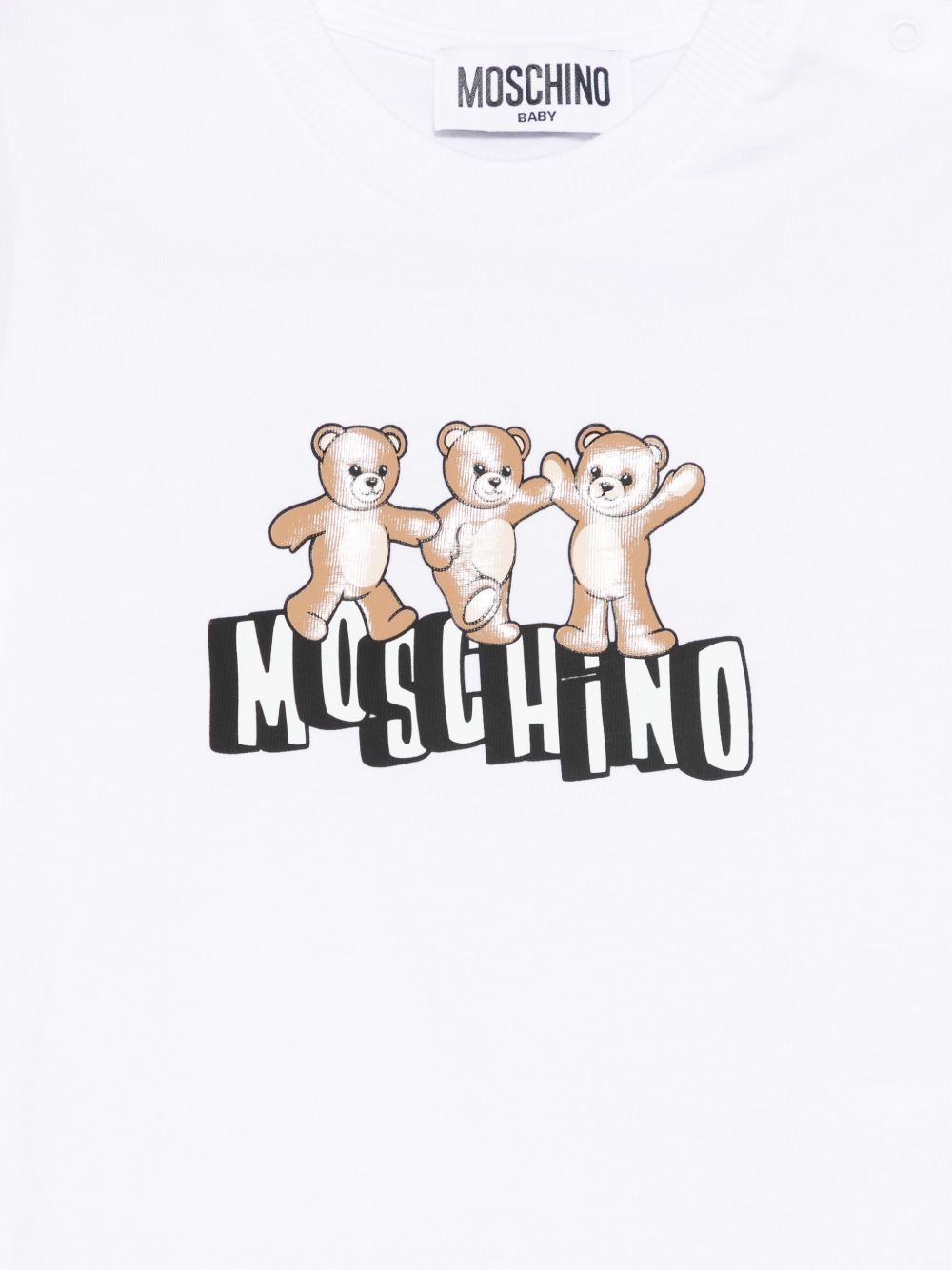 T-shirt bianco per neonato MUM04KLAA17 10101 Moschino Kids 