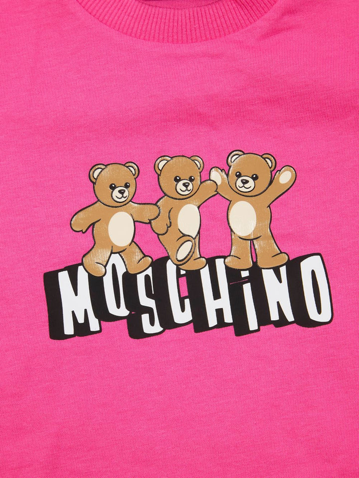 T-shirt rosa magenta per neonata MUM04KLAA17 50533 Moschino Kids 