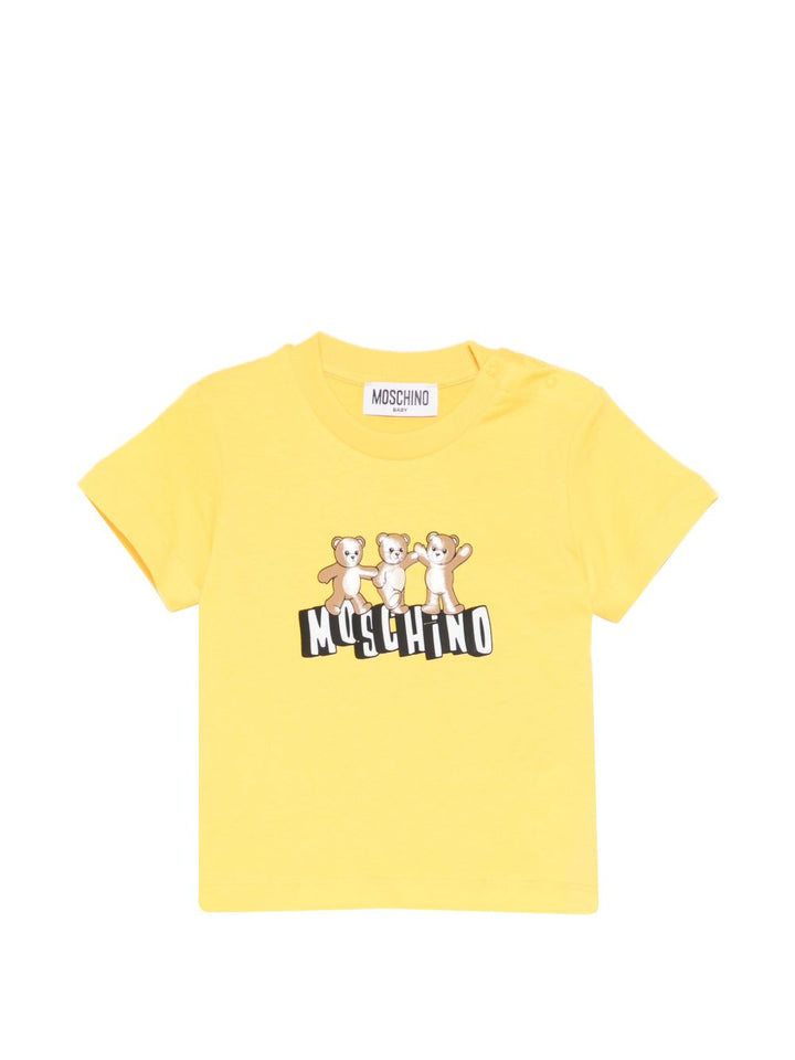T-shirt gialla per neonato MUM04KLAA17 50577 Moschino Kids 