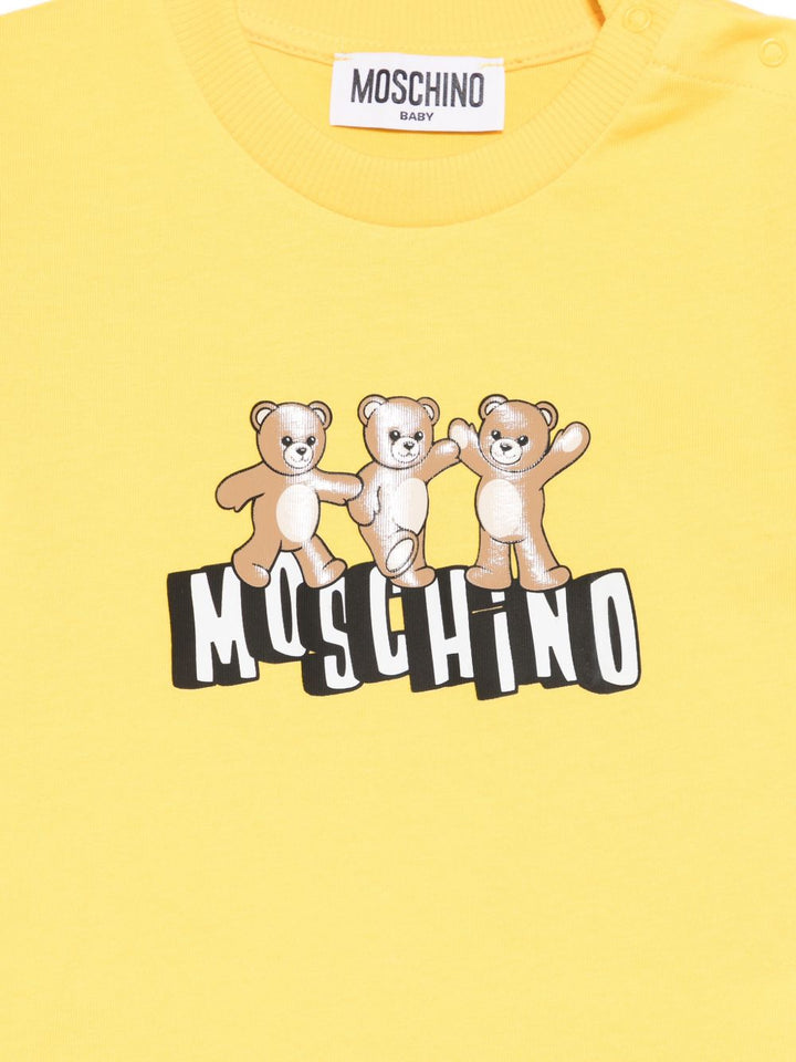 T-shirt gialla per neonato MUM04KLAA17 50577 Moschino Kids 
