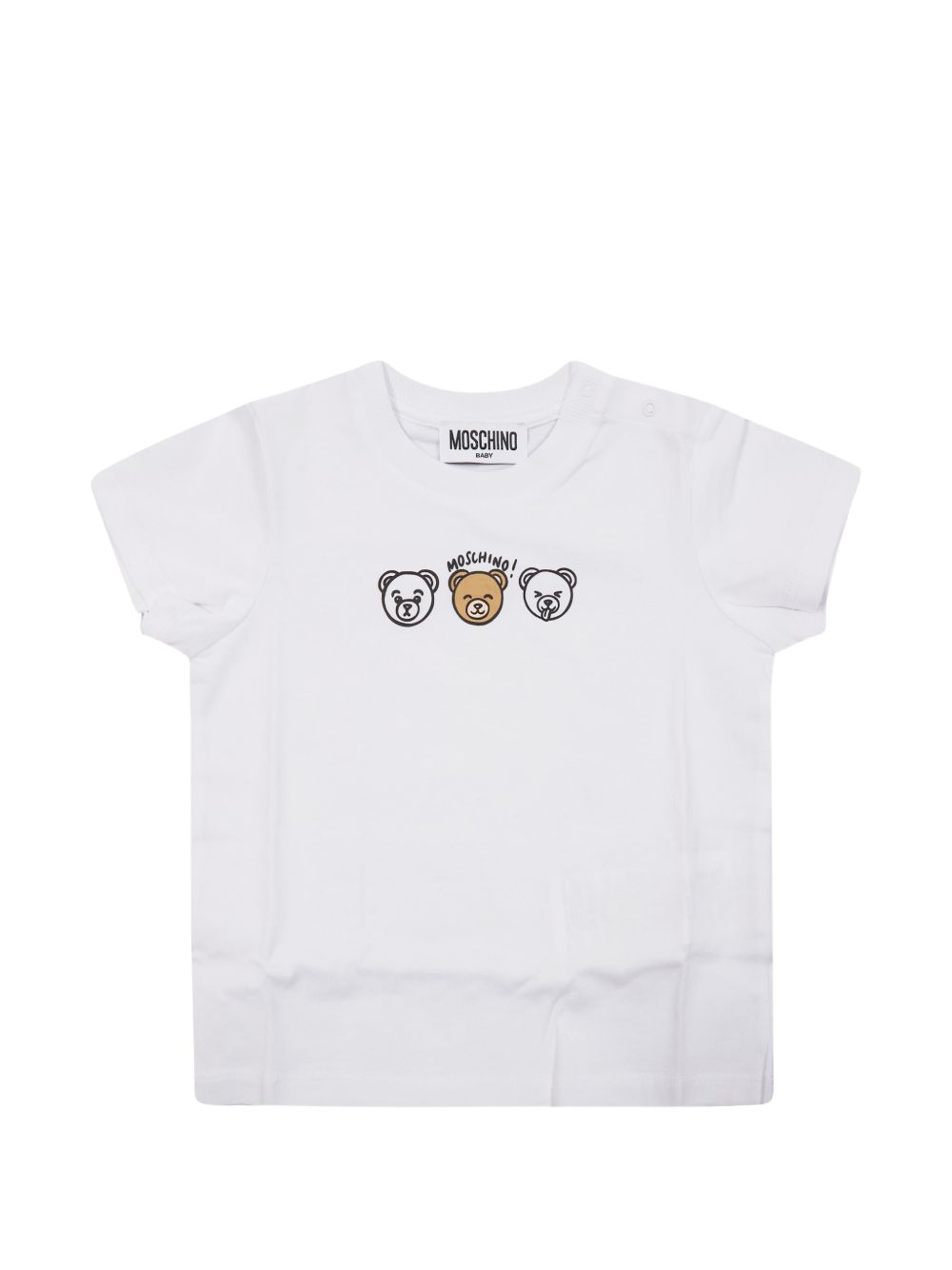 T-shirt bianco per neonato MUM04OLAA24 10101 Moschino Kids 