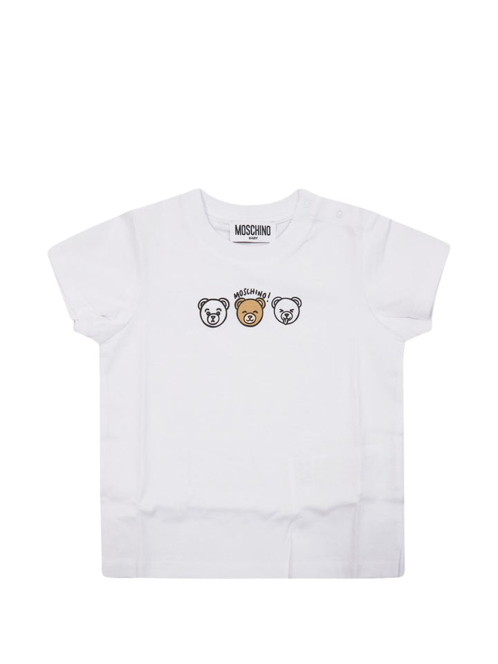 T-shirt bianco per neonato MUM04OLAA24 10101 Moschino Kids 