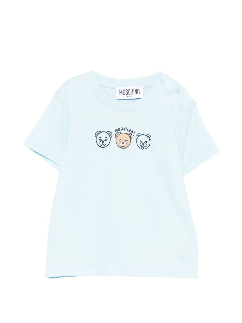 T-shirt celeste per neonato MUM04OLAA24 40304 Moschino Kids 