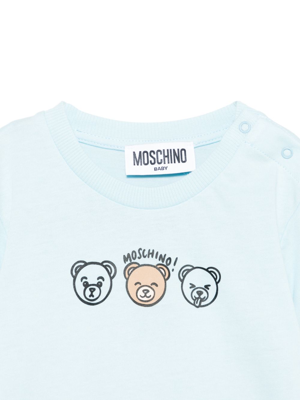 T-shirt celeste per neonato MUM04OLAA24 40304 Moschino Kids 