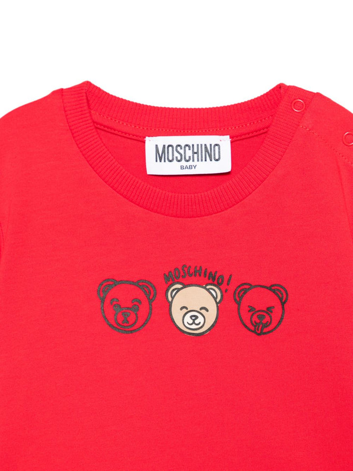 T-shirt rossa per neonato MUM04OLAA24 50109 Moschino Kids 