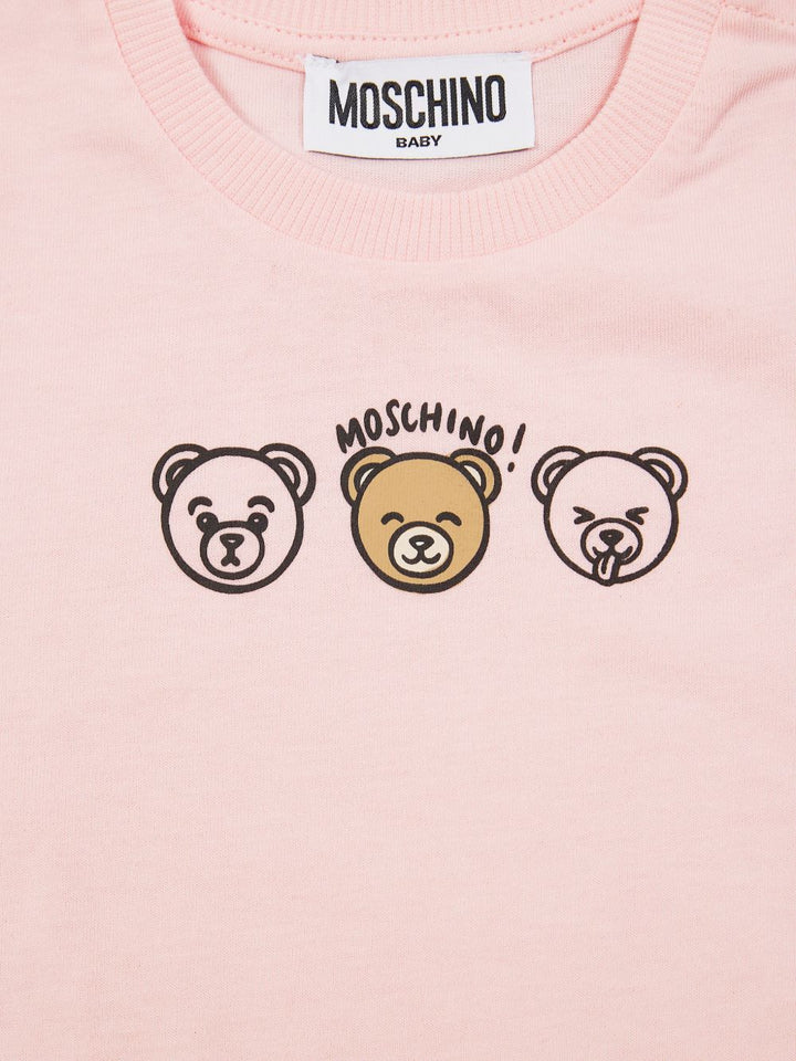 T-shirt rosa per neonata MUM04OLAA24 50209 Moschino Kids 