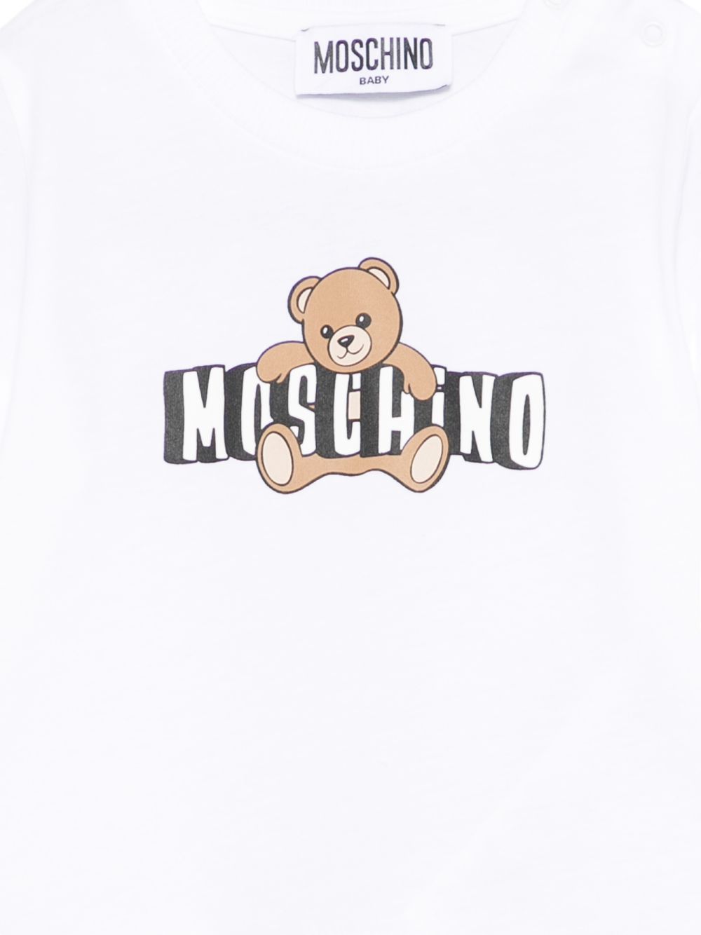 T-shirt bianco per neonato MUM04PLAA03 10101 Moschino Kids 
