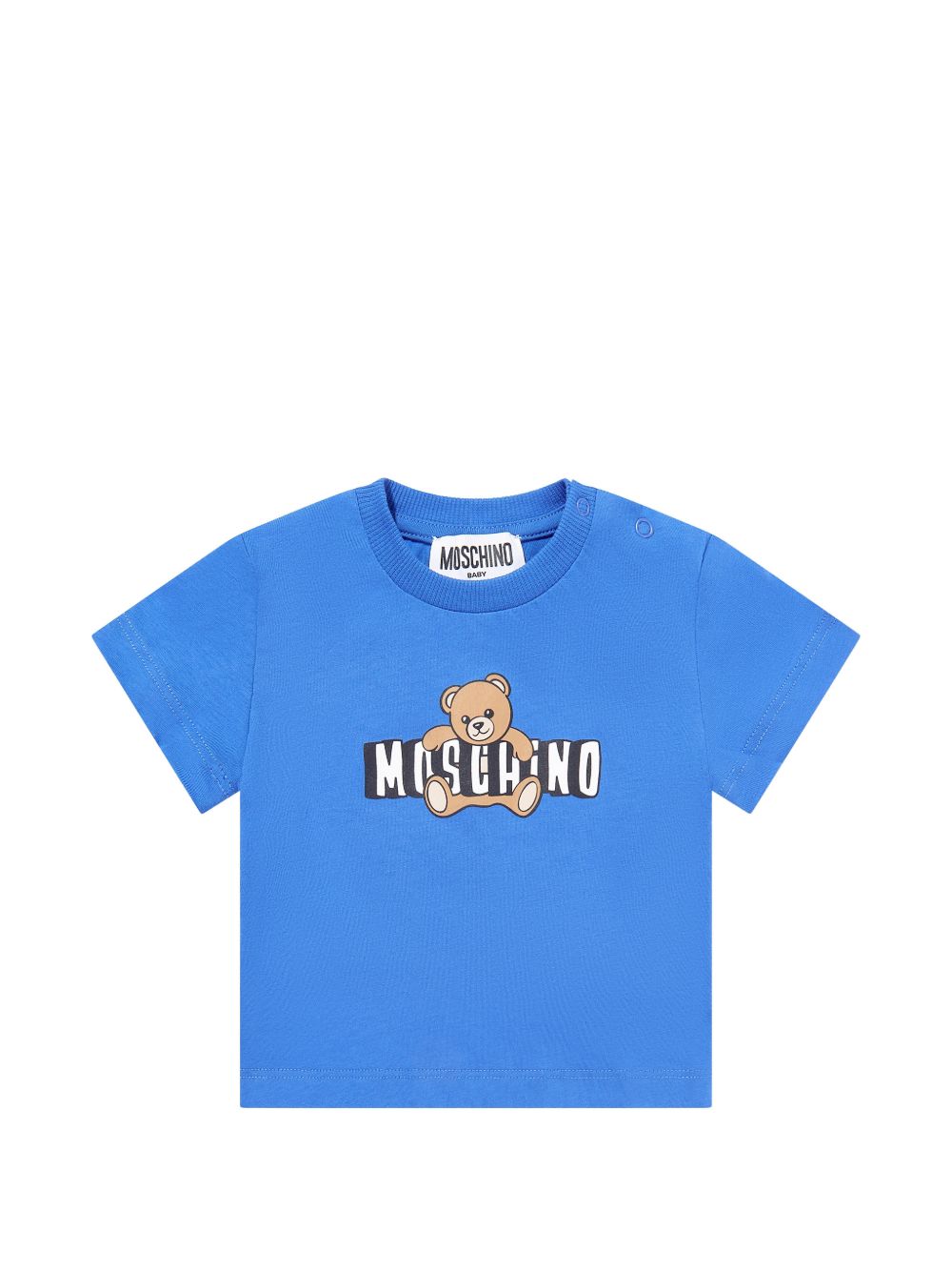 T-shirt blu per neonato MUM04PLAA03 40630 Moschino Kids 