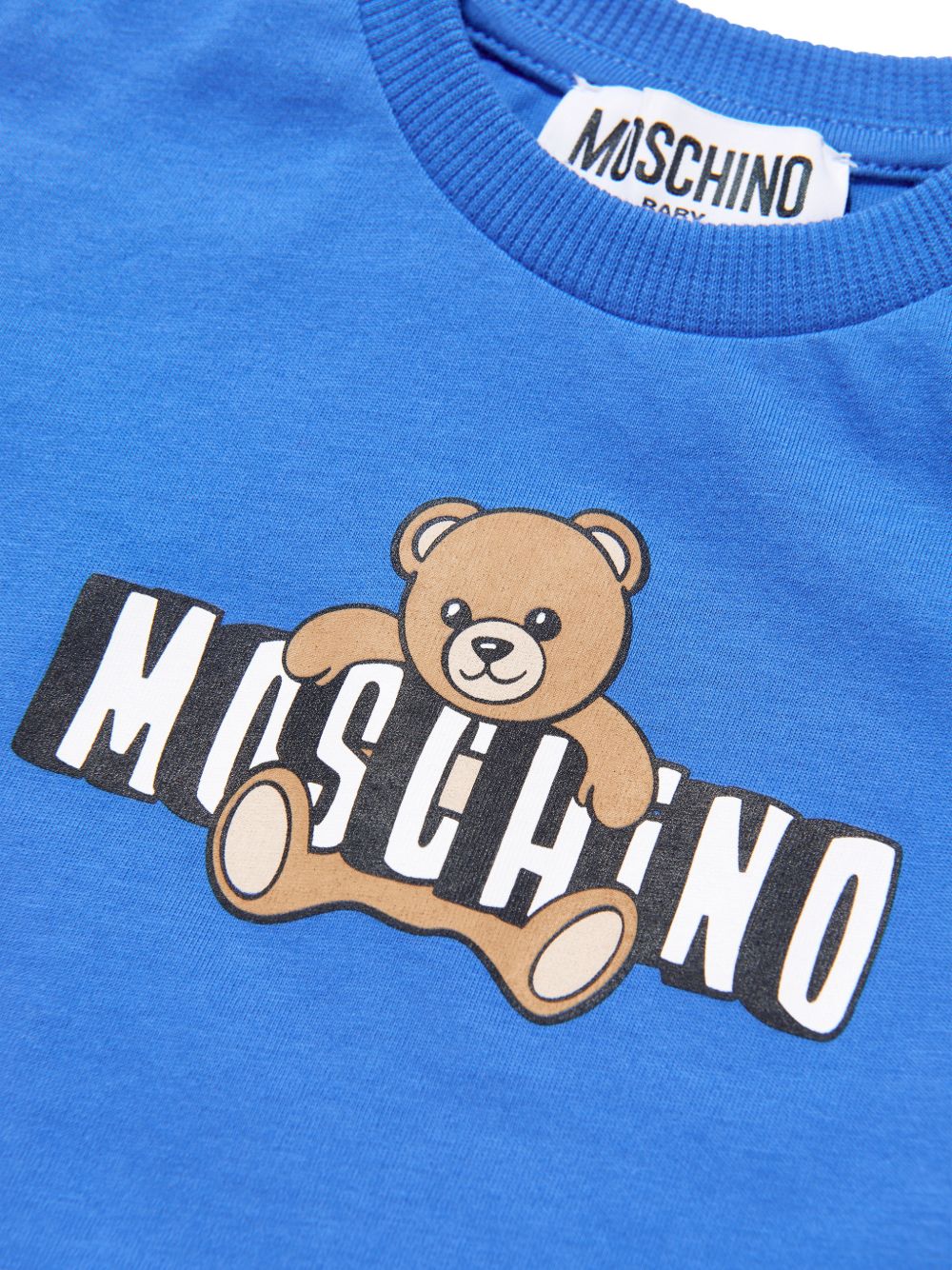 T-shirt blu per neonato MUM04PLAA03 40630 Moschino Kids 