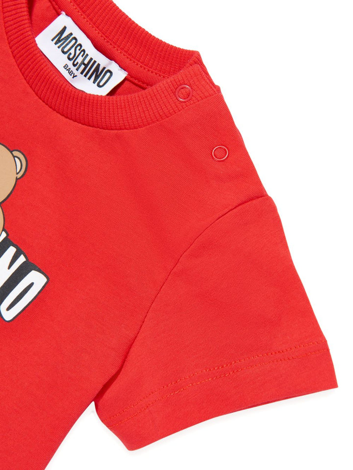 T-shirt rosso per neonato MUM04PLAA03 50109 Moschino Kids 