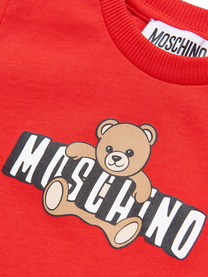 T-shirt rosso per neonato MUM04PLAA03 50109 Moschino Kids 
