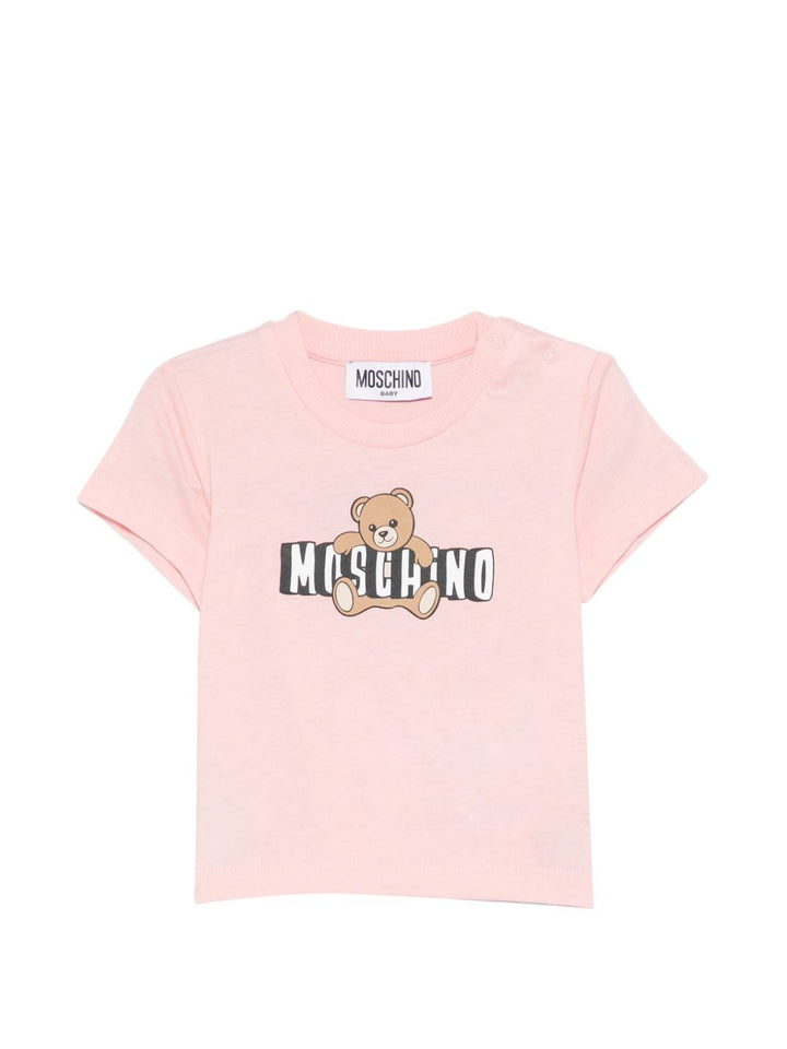 T-shirt rosa per neonata MUM04PLAA03 50209 Moschino Kids 