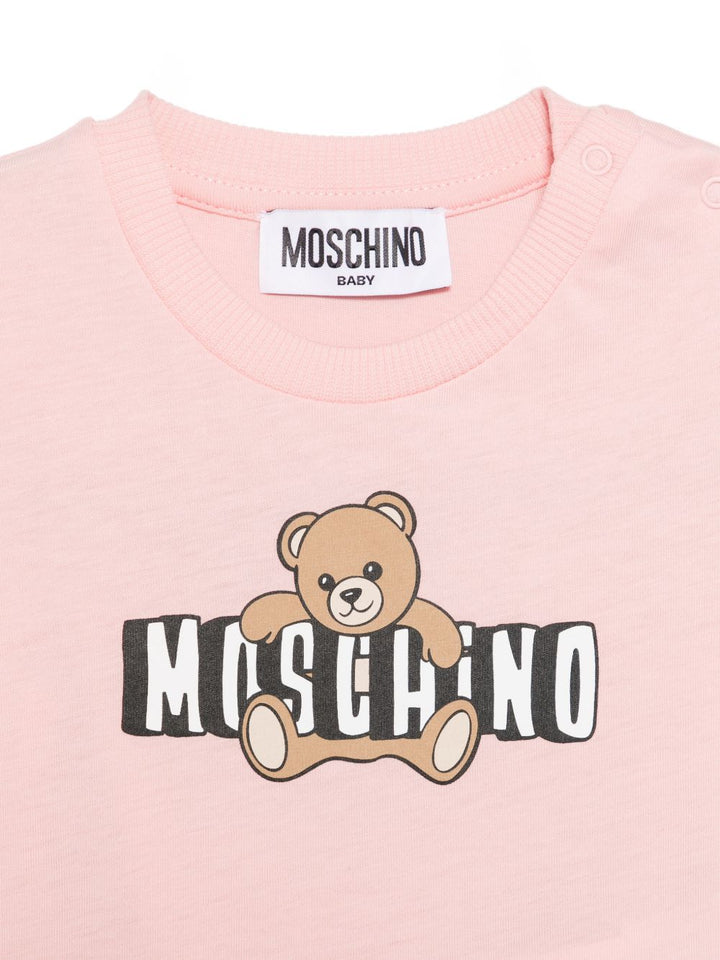 T-shirt rosa per neonata MUM04PLAA03 50209 Moschino Kids 