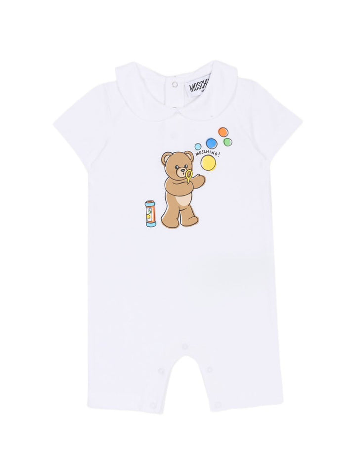 Tutina bianca per neonato MUT04MLAA03 10101 Moschino Kids 