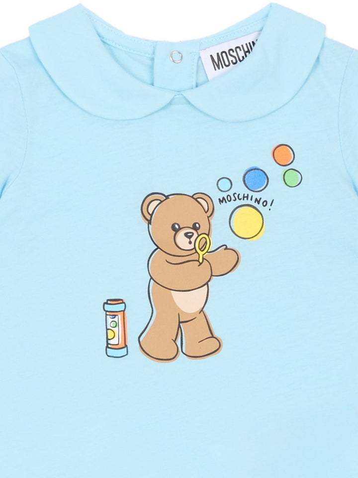 Tutina azzurra per neonato MUT04MLAA03 40304 Moschino Kids 