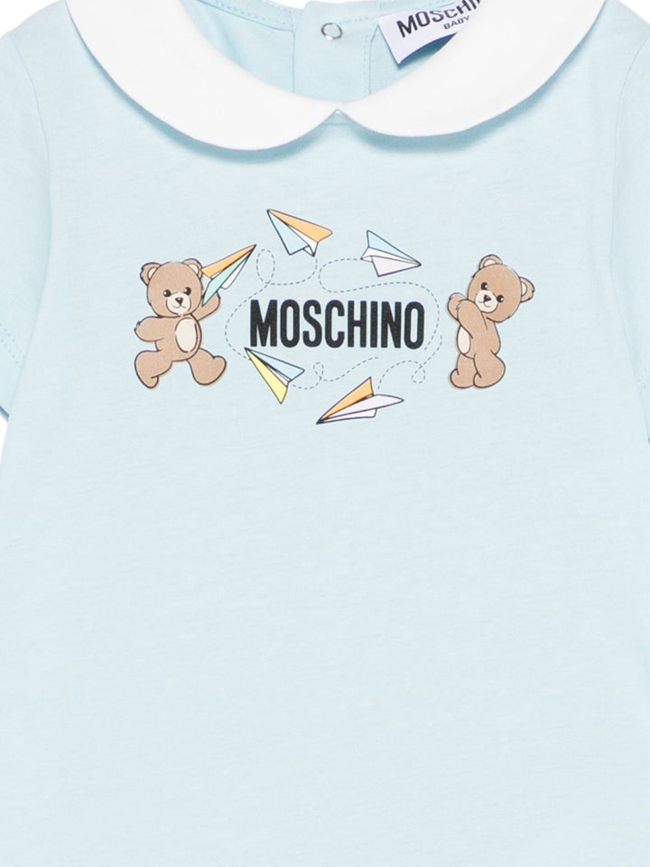 Tutina azzurra per neonato MUT04OLAA01 40304 Moschino Kids 