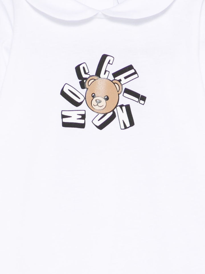 Tutina bianca per neonato MUT04QLAA02 10101 Moschino Kids 