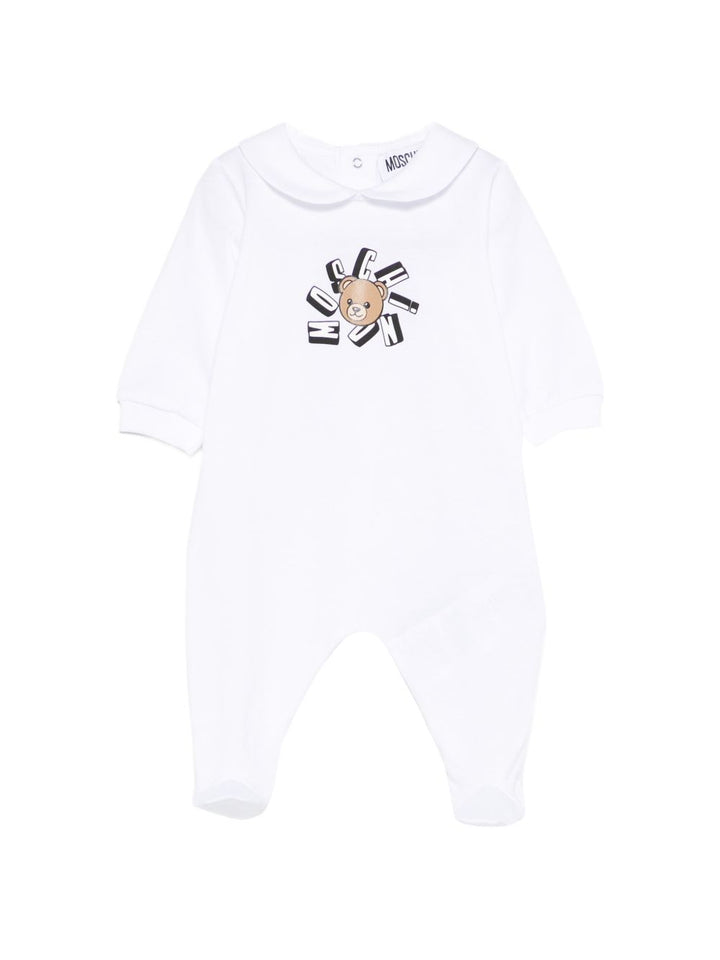 Tutina bianca per neonato MUT04QLAA02 10101 Moschino Kids 