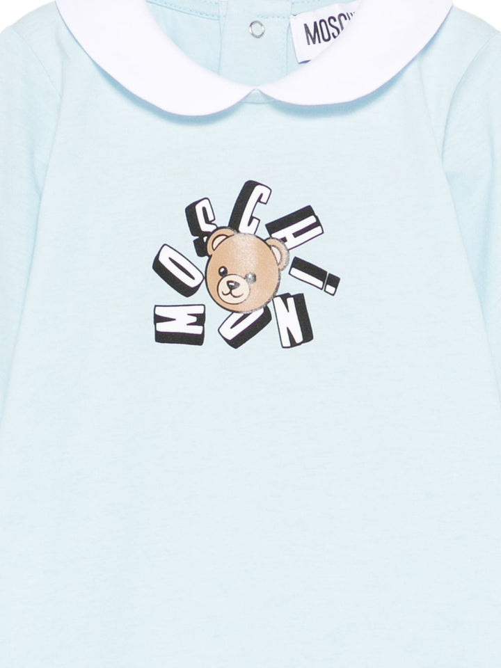 Tutina azzurra per neonato MUT04QLAA02 40304 Moschino Kids 