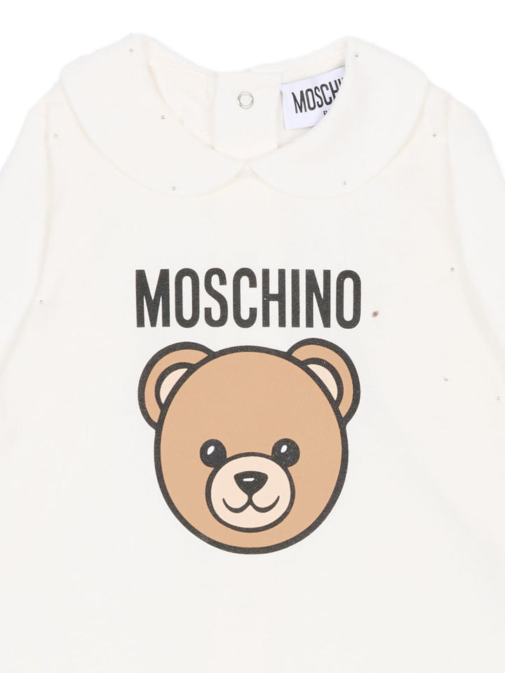 Tutina bianca per neonato MUY098LCA19 10063 Moschino Kids 