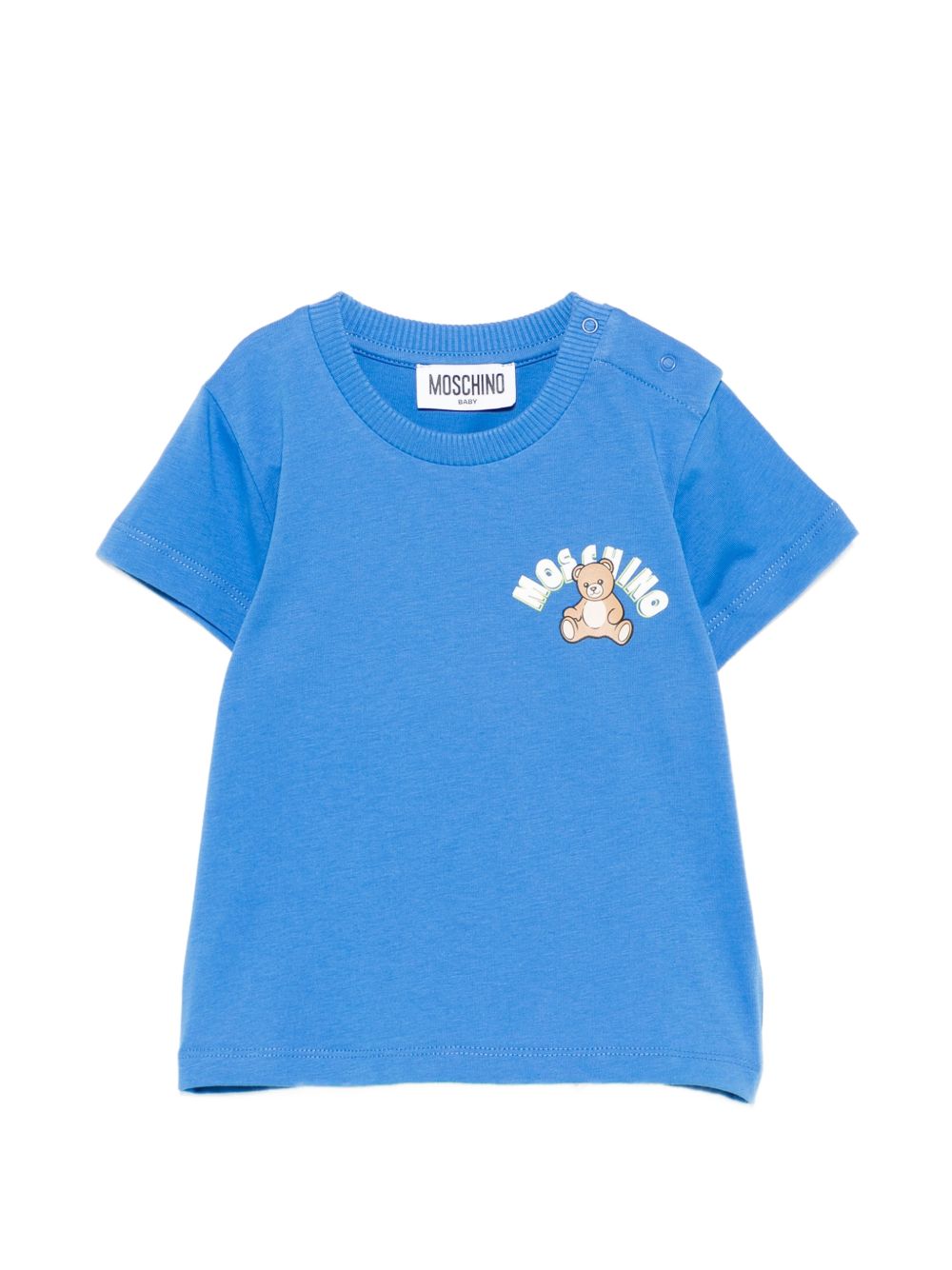 T-shirt blu brillante per neonato MZM047LAA01 40630 Moschino Kids 