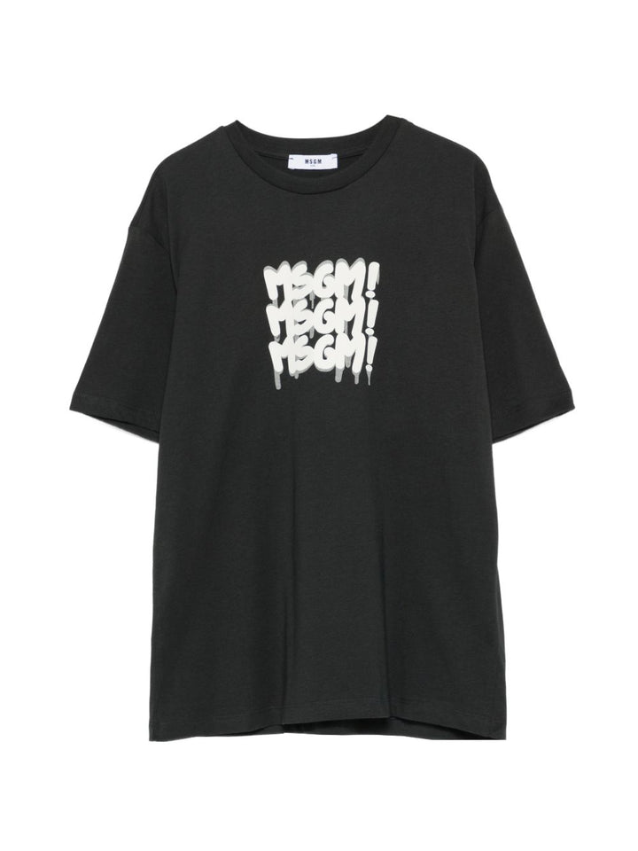 T-shirt nera per bambino S6MSJBTH227 MS040 Msgm Kids 