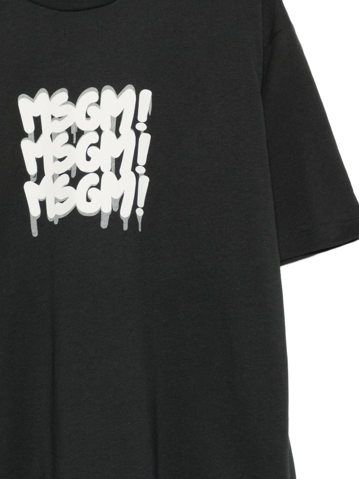 T-shirt nera per bambino S6MSJBTH227 MS040 Msgm Kids 