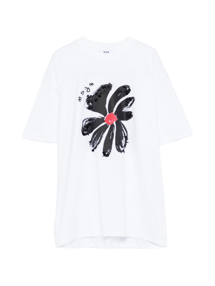 T-shirt bianca per bambina S6MSJGTH080 001 Msgm Kids 