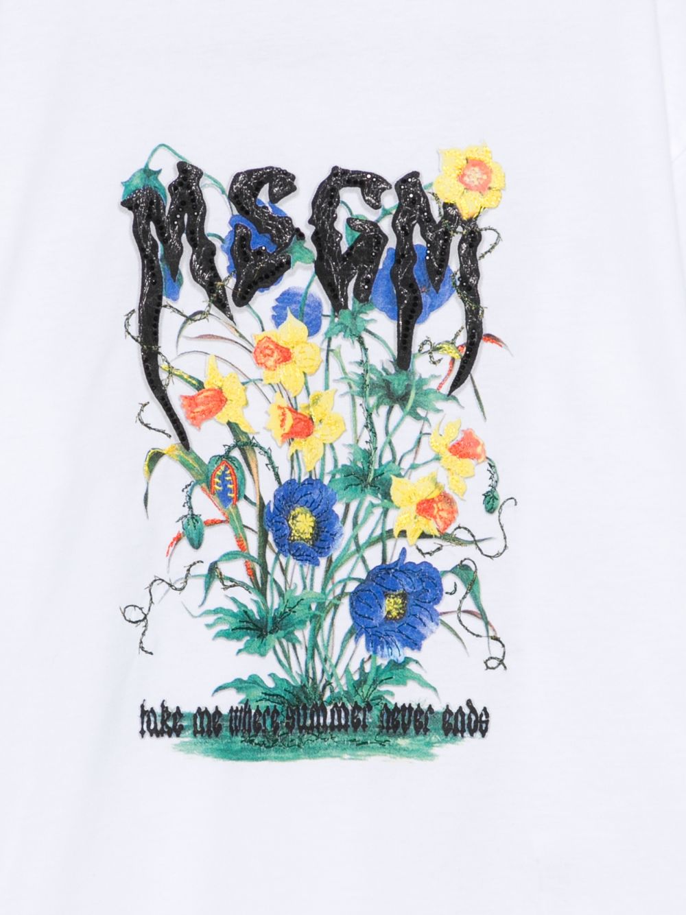 T-shirt bianca per bambina S6MSJGTH204 001 Msgm Kids 