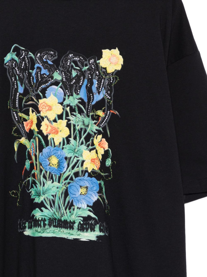T-shirt nera per bambina S6MSJGTH204 110 Msgm Kids 
