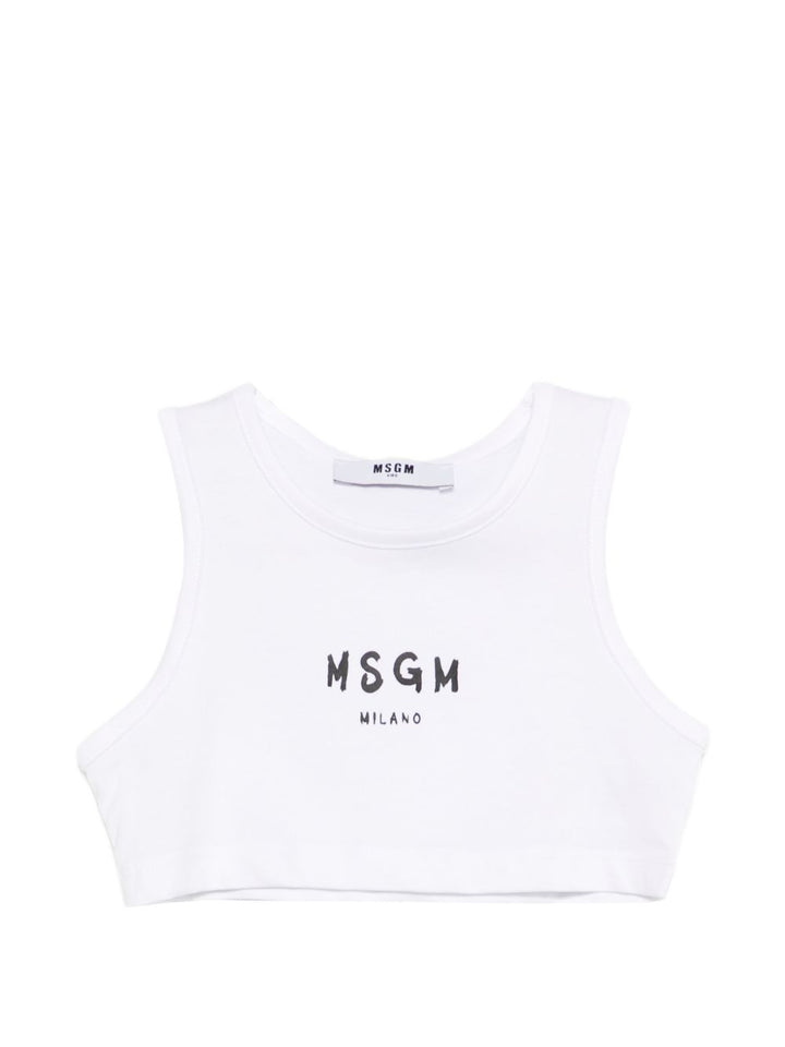 Top bianco per bambina S6MSJGTO011 001 Msgm Kids 