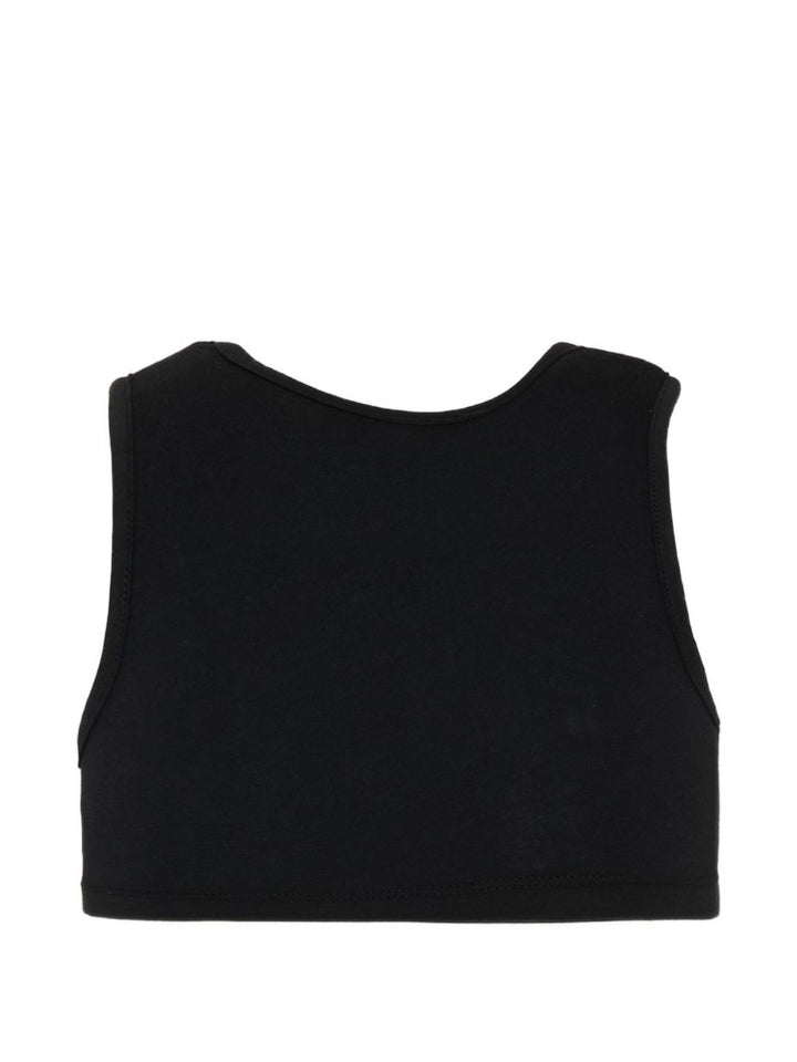 T-shirt nera per bambina S6MSJGTO011 110 Msgm Kids 