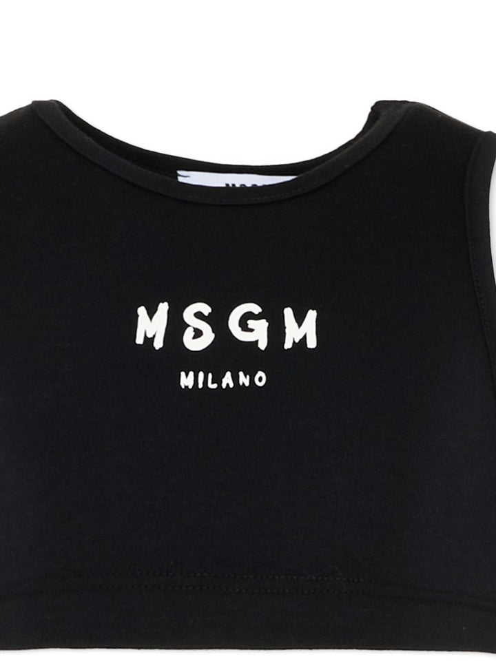 T-shirt nera per bambina S6MSJGTO011 110 Msgm Kids 