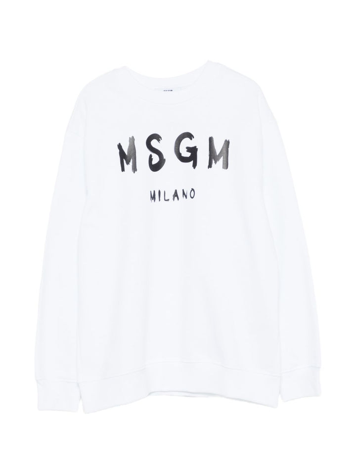 Felpa bianca per bambino S6MSJUSW007 001 Msgm Kids 