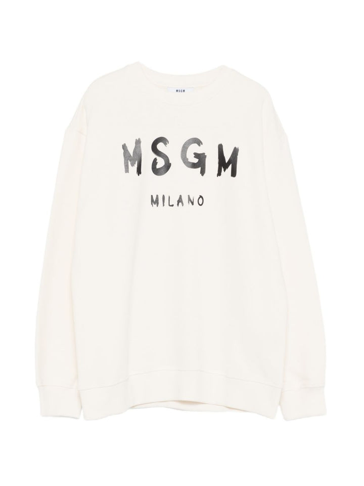 Felpa crema per bambino S6MSJUSW007 013 Msgm Kids 