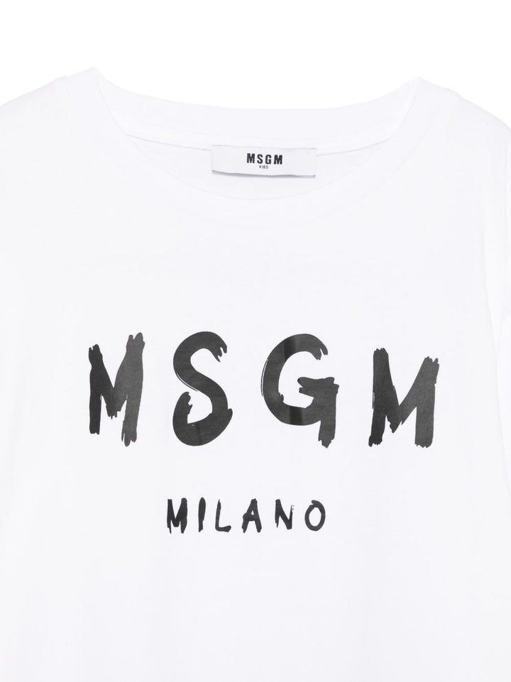 T-shirt bianca per bambino S6MSJUTH001 001 Msgm Kids 