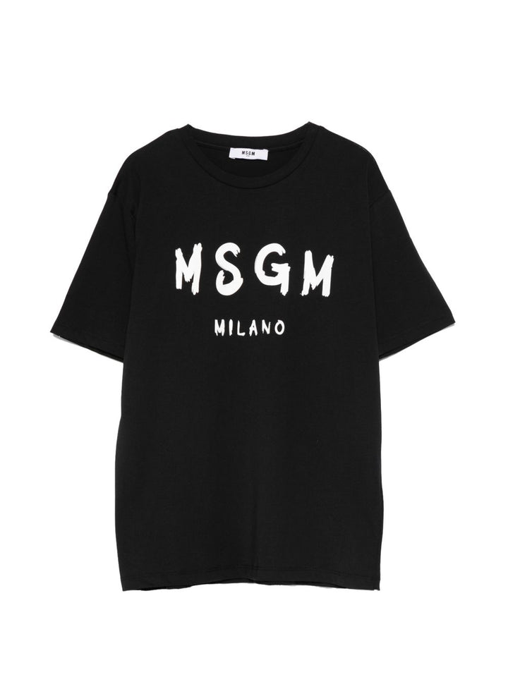 T-shirt nera per bambino S6MSJUTH001 110 Msgm Kids 