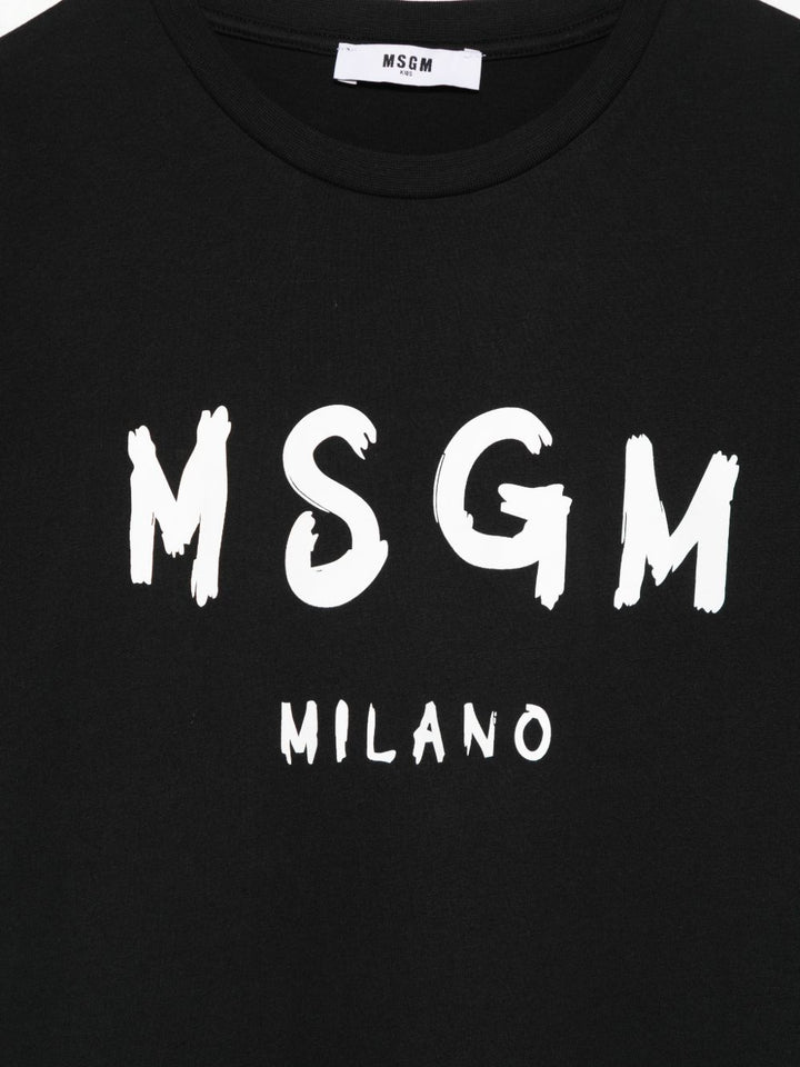 T-shirt nera per bambino S6MSJUTH001 110 Msgm Kids 