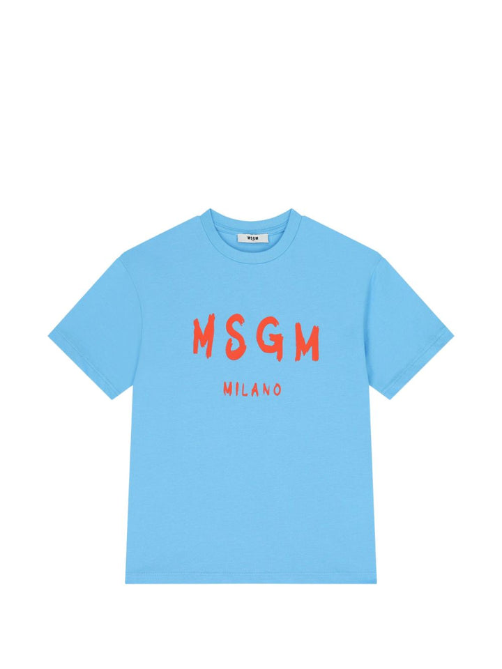 T.shirt blu per bambino S6MSJUTH001 MS073 Msgm Kids 